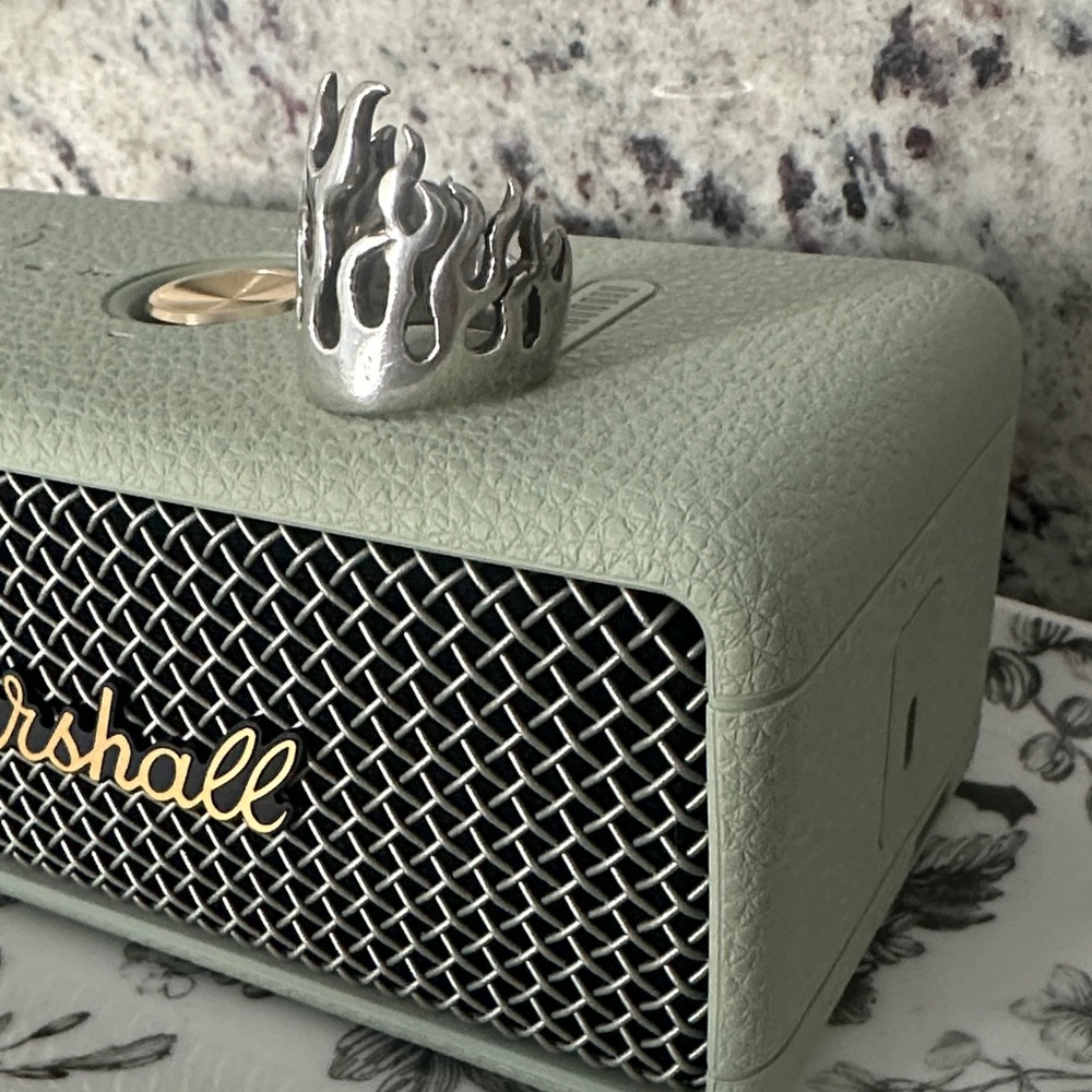 Silver Flame Design Ring - image 2